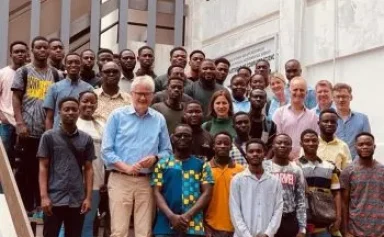 An image of the Nexum Team with young Ghanaian IT talents.